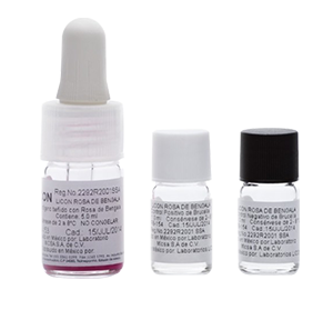 rosa de bengala 5ml, 50 pruebas con controles + y - marca licon
