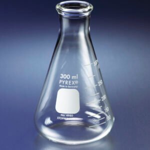 Matraz Erlenmeyer de boca estrecha PYREX® con borde reforzado, graduado